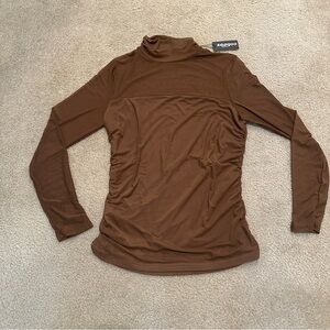 Zeagoo Women's Mesh Sheet Brown Long Sleeve Top